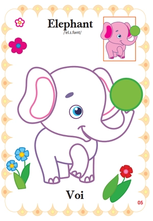 bé tập tô màu mẫu giáo - động vật đáng yêu - song ngữ anh-việt - tập 2