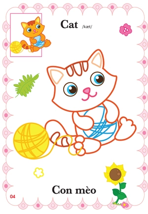 bé tập tô màu mẫu giáo - động vật đáng yêu - song ngữ anh-việt - tập 3