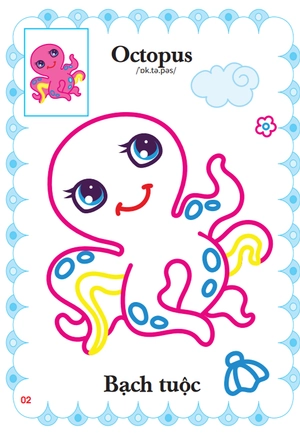 bé tập tô màu mẫu giáo - động vật đáng yêu - song ngữ anh-việt - tập 4