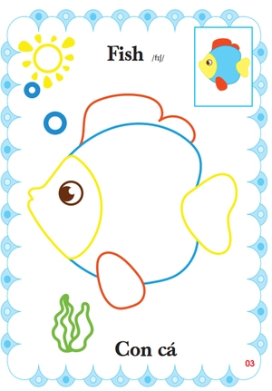 bé tập tô màu mẫu giáo - động vật đáng yêu - song ngữ anh-việt - tập 4