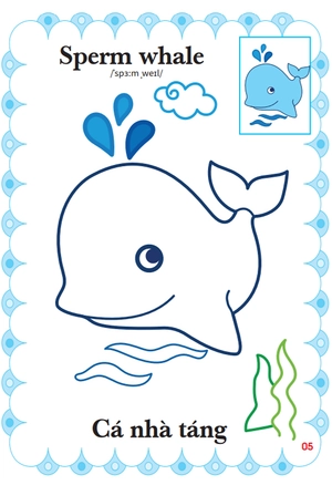 bé tập tô màu mẫu giáo - động vật đáng yêu - song ngữ anh-việt - tập 4