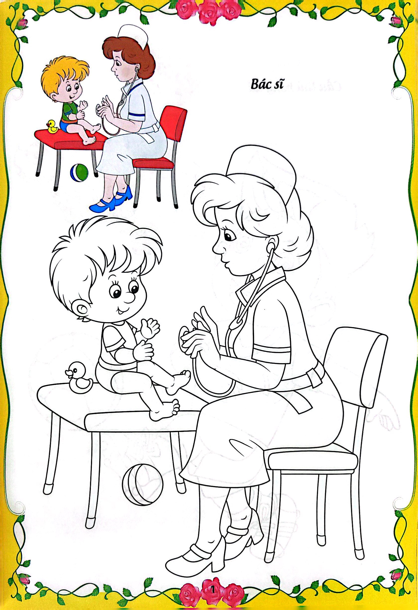 bé tập tô màu - nghề nghiệp (tái bản 2023)