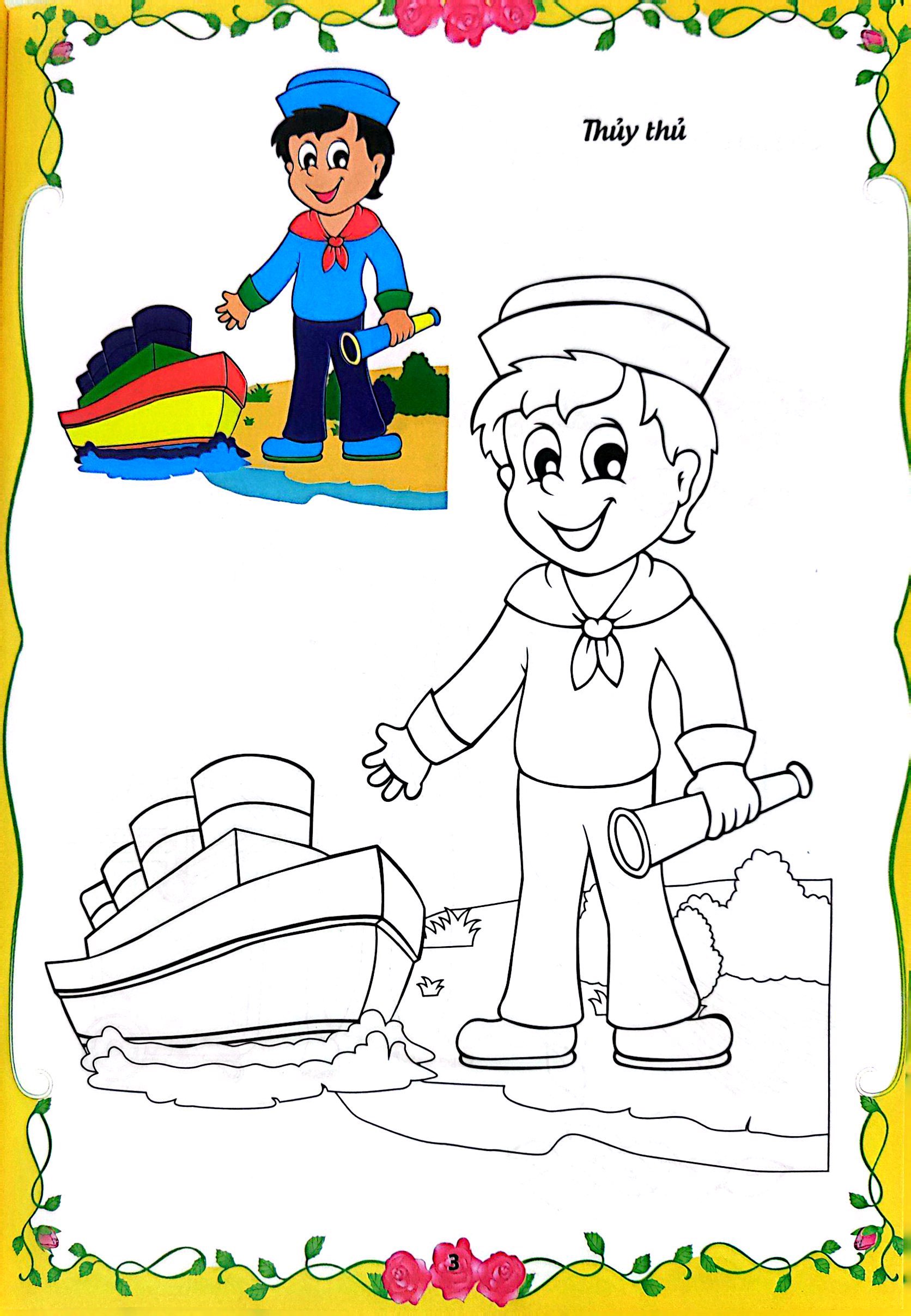 bé tập tô màu - nghề nghiệp (tái bản 2023)