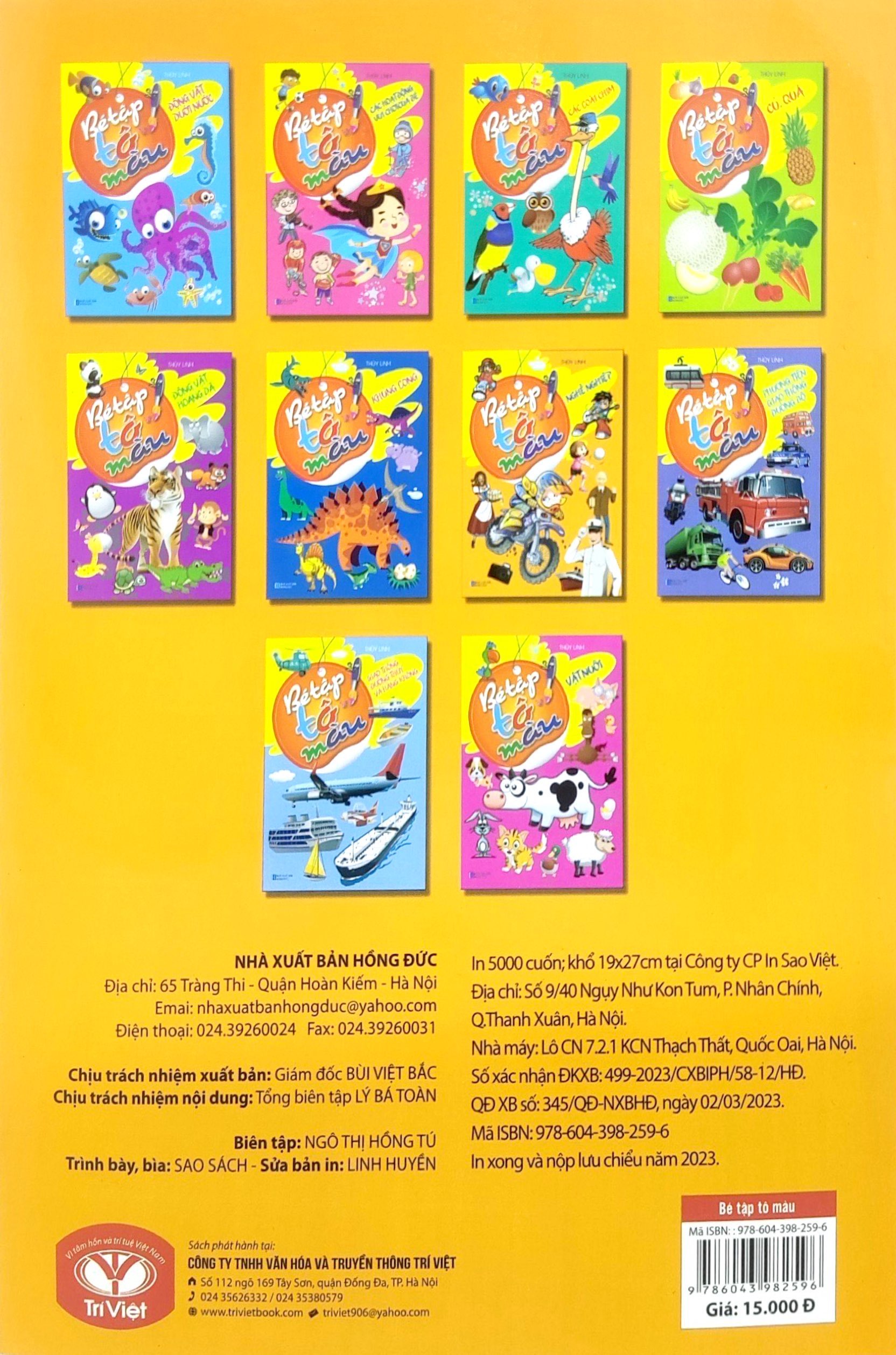 bé tập tô màu - nghề nghiệp (tái bản 2023)