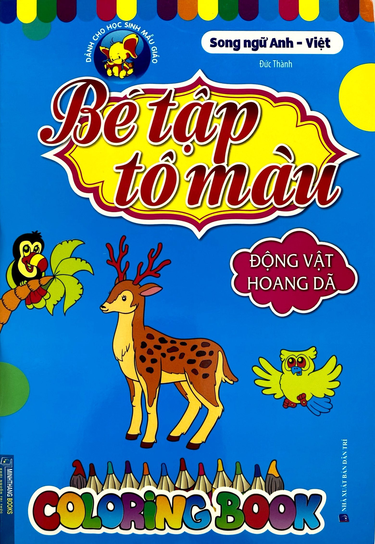 bé tập tô màu - song ngữ anh-việt - động vật hoang dã