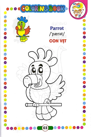 bé tập tô màu - song ngữ anh-việt - động vật nuôi