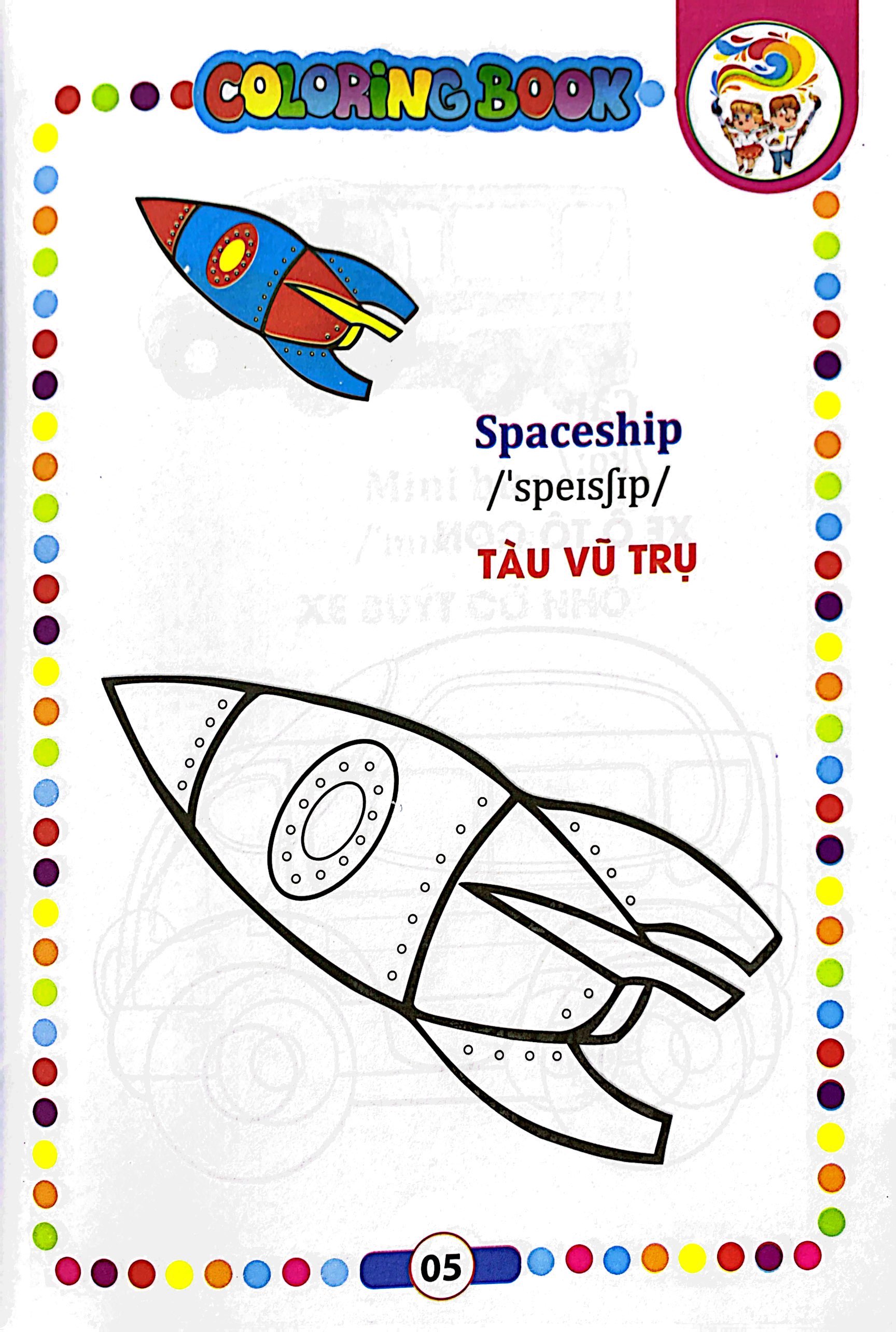 bé tập tô màu - song ngữ anh-việt - phương tiện giao thông