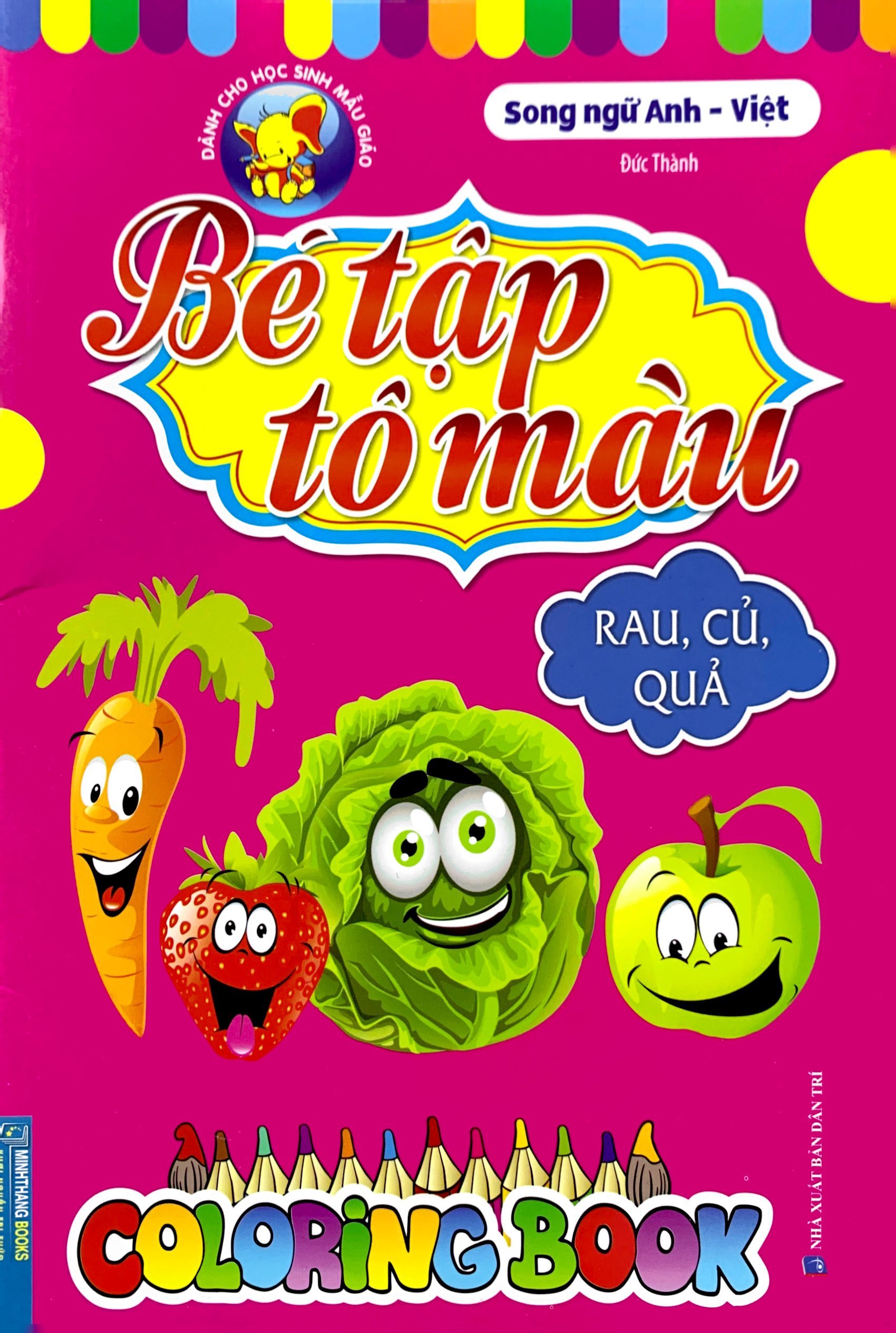 bé tập tô màu - song ngữ anh-việt - rau, củ, quả