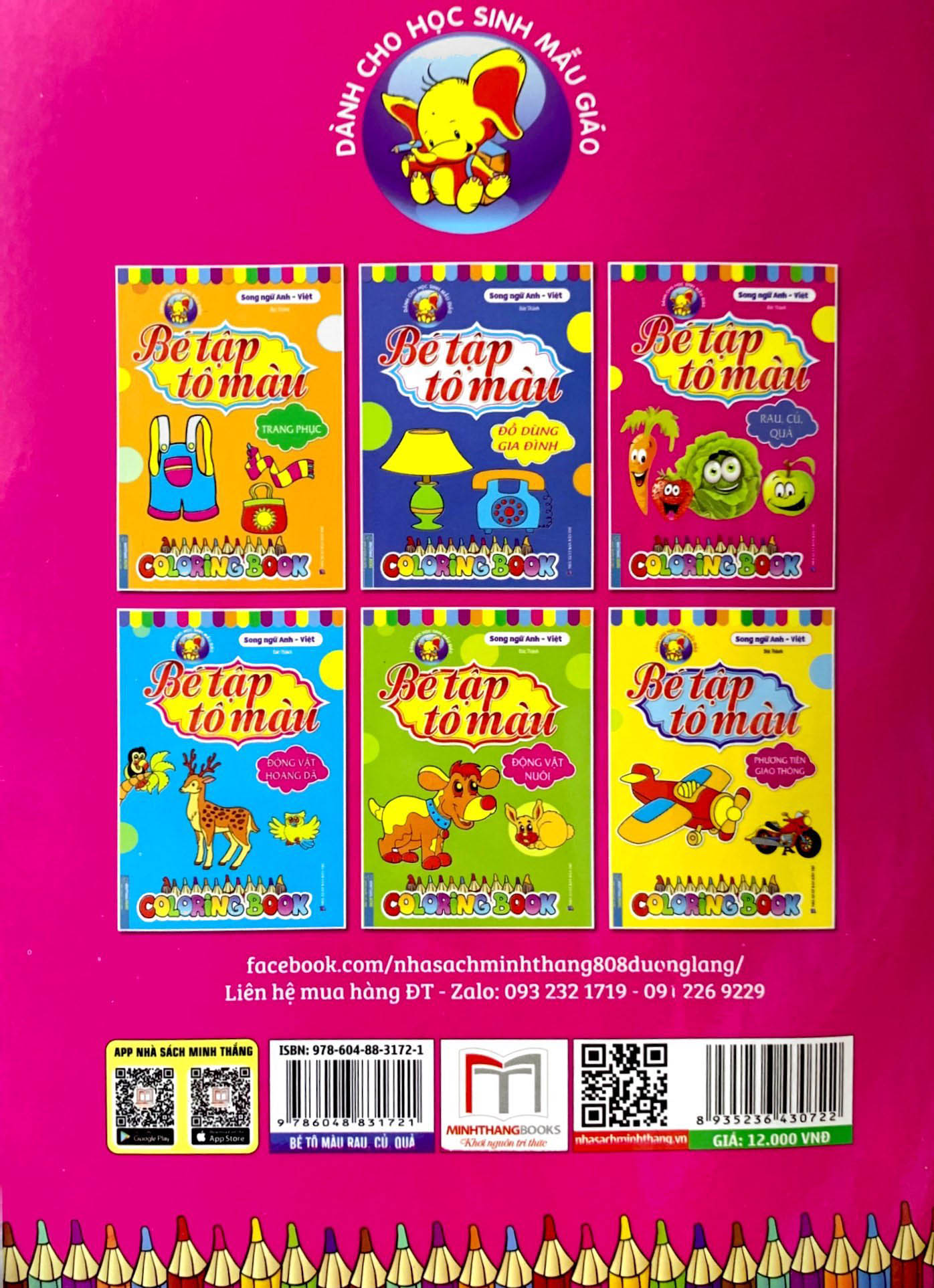 bé tập tô màu - song ngữ anh-việt - rau, củ, quả