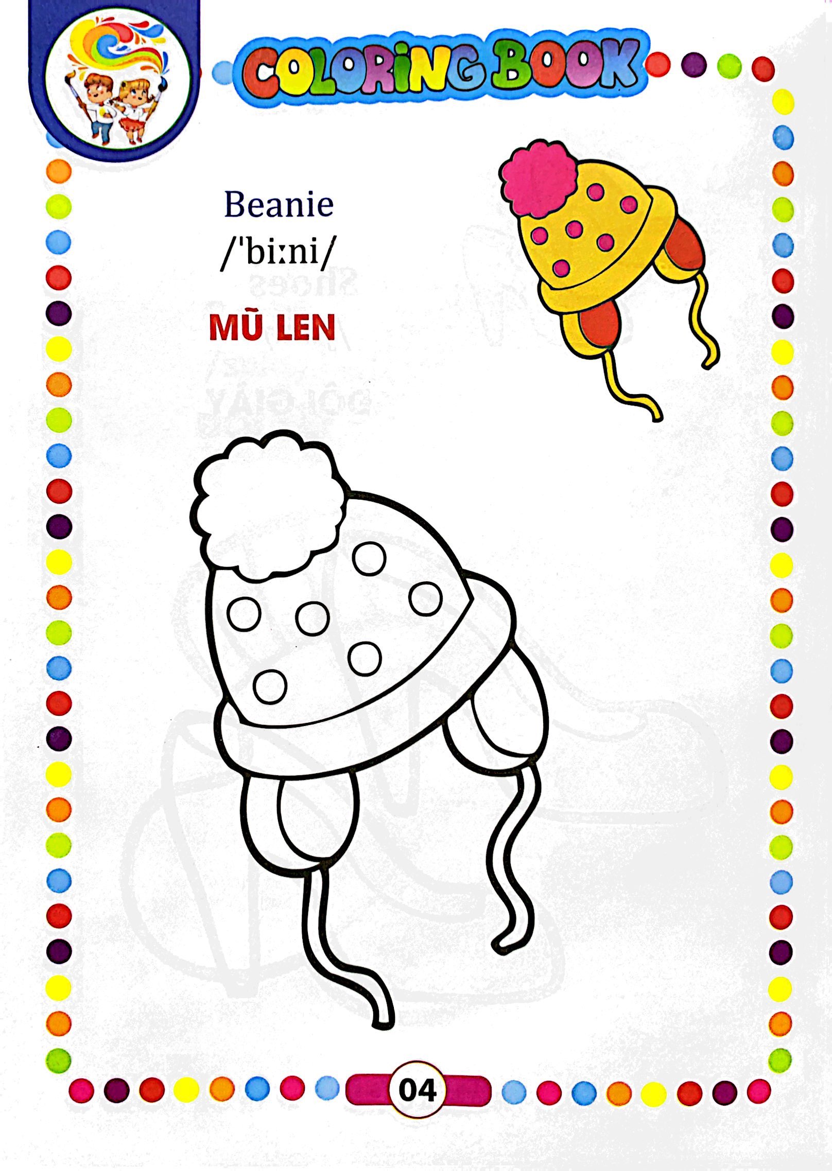 bé tập tô màu - song ngữ anh-việt - trang phục