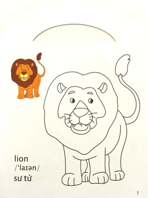 bé tập tô màu - sư tử dũng cảm