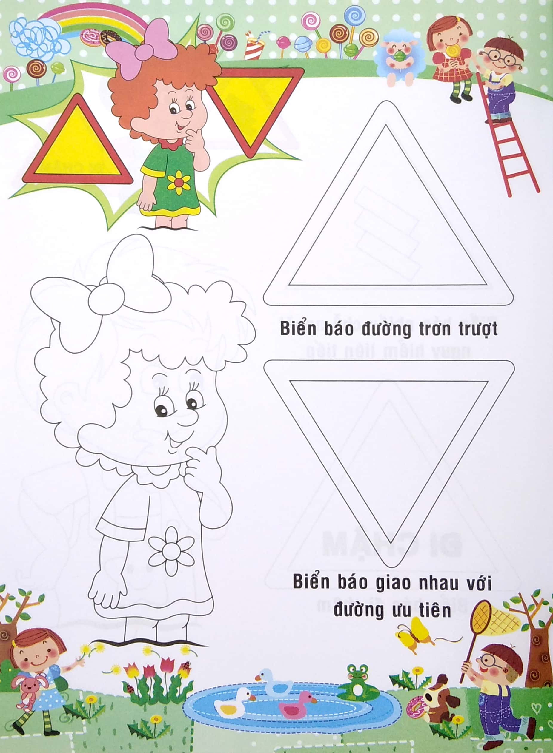 bé tập tô màu và học tiếng anh theo chủ đề - an toàn giao thông