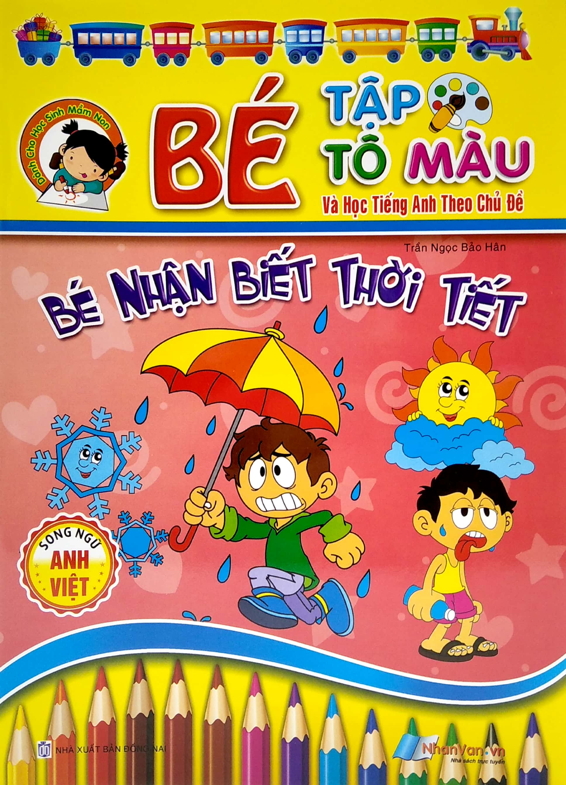 bé tập tô màu và học tiếng anh theo chủ đề - bé nhận biết thời tiết