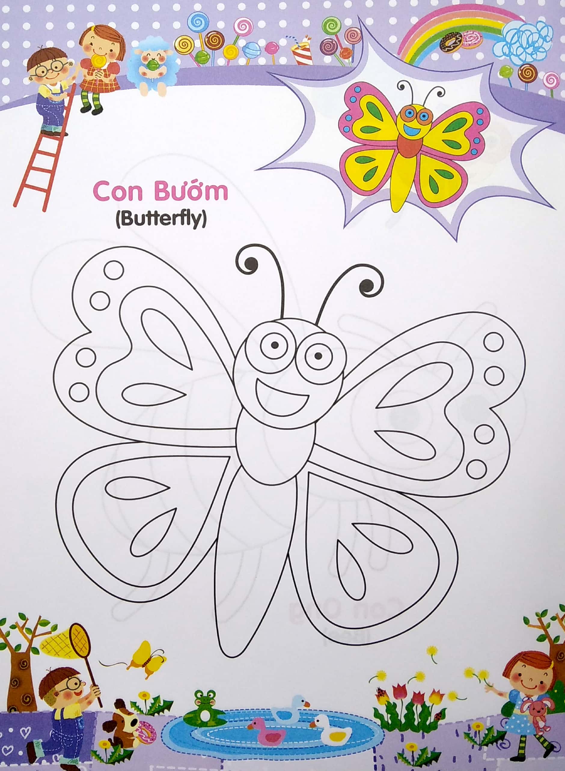 bé tập tô màu và học tiếng anh theo chủ đề - bò sát và côn trùng