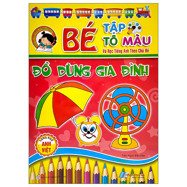 bé tập tô màu và học tiếng anh theo chủ đề - đồ dùng gia đình