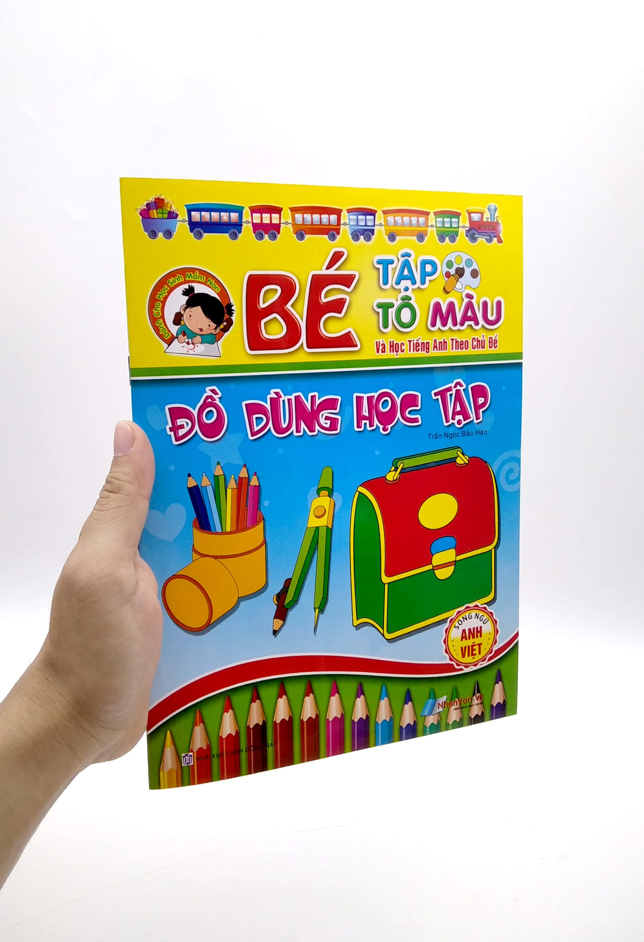 bé tập tô màu và học tiếng anh theo chủ đề - đồ dùng học tập