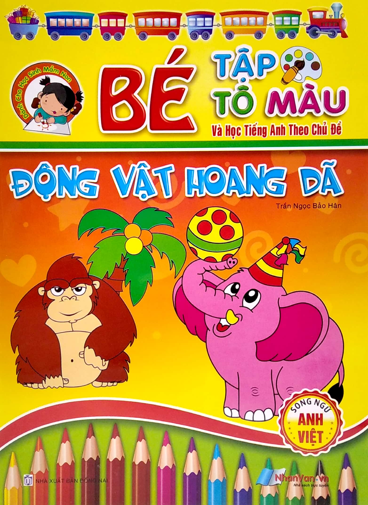 bé tập tô màu và học tiếng anh theo chủ đề - động vật hoang dã