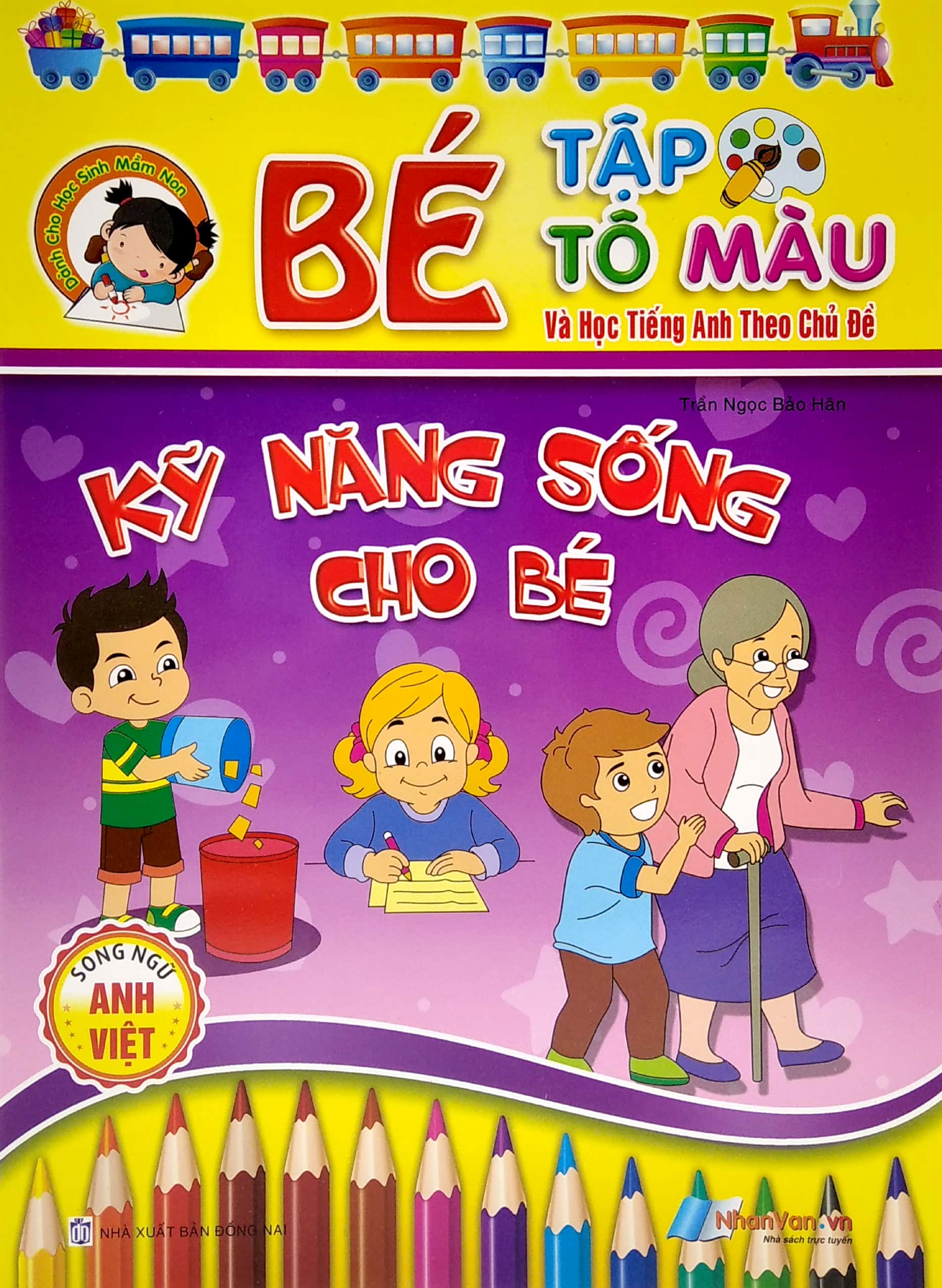 bé tập tô màu và học tiếng anh theo chủ đề - kỹ năng sống cho bé