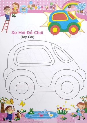 bé tập tô màu và học tiếng anh theo chủ đề - thế giới đồ chơi