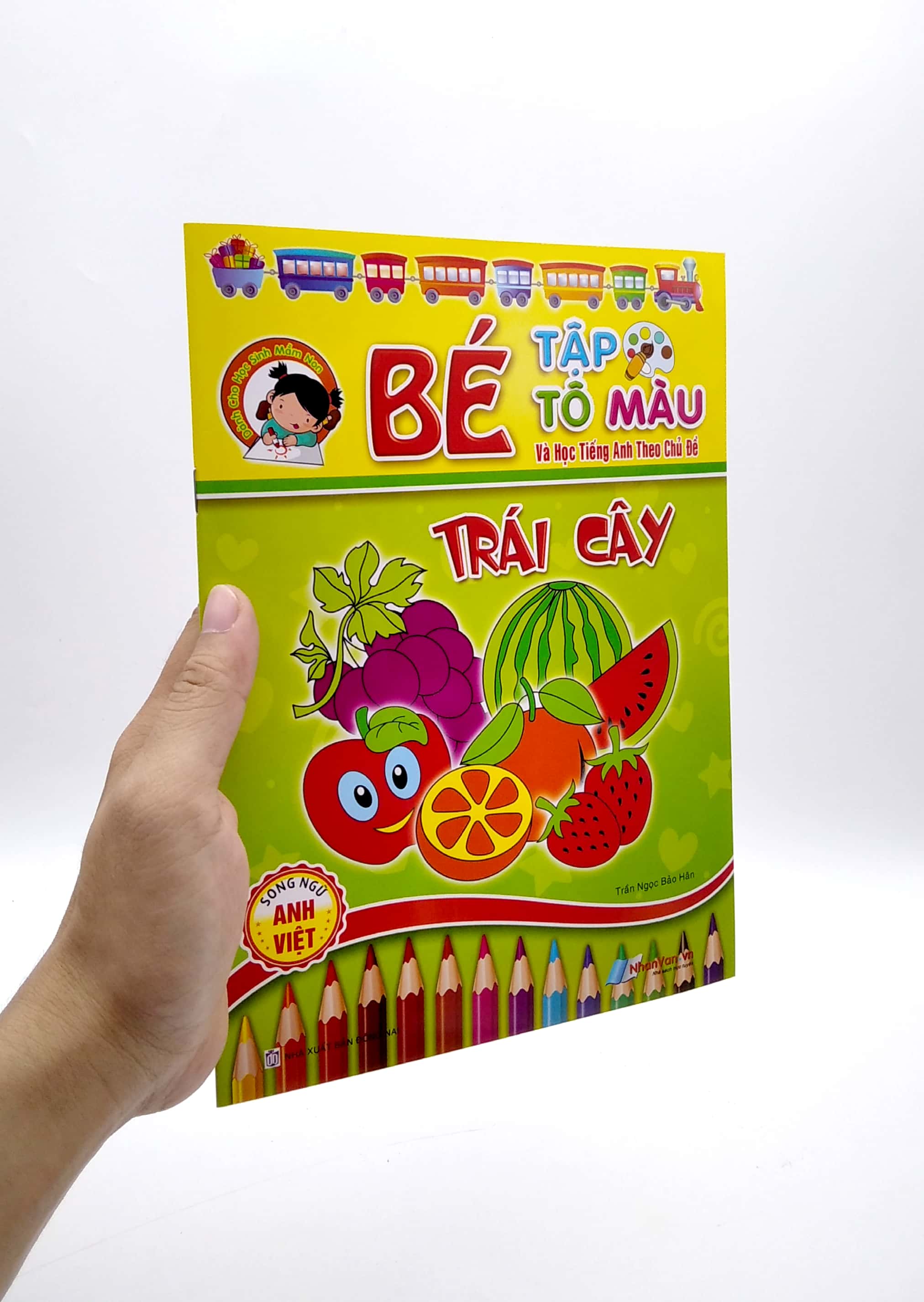 bé tập tô màu và học tiếng anh theo chủ đề - trái cây