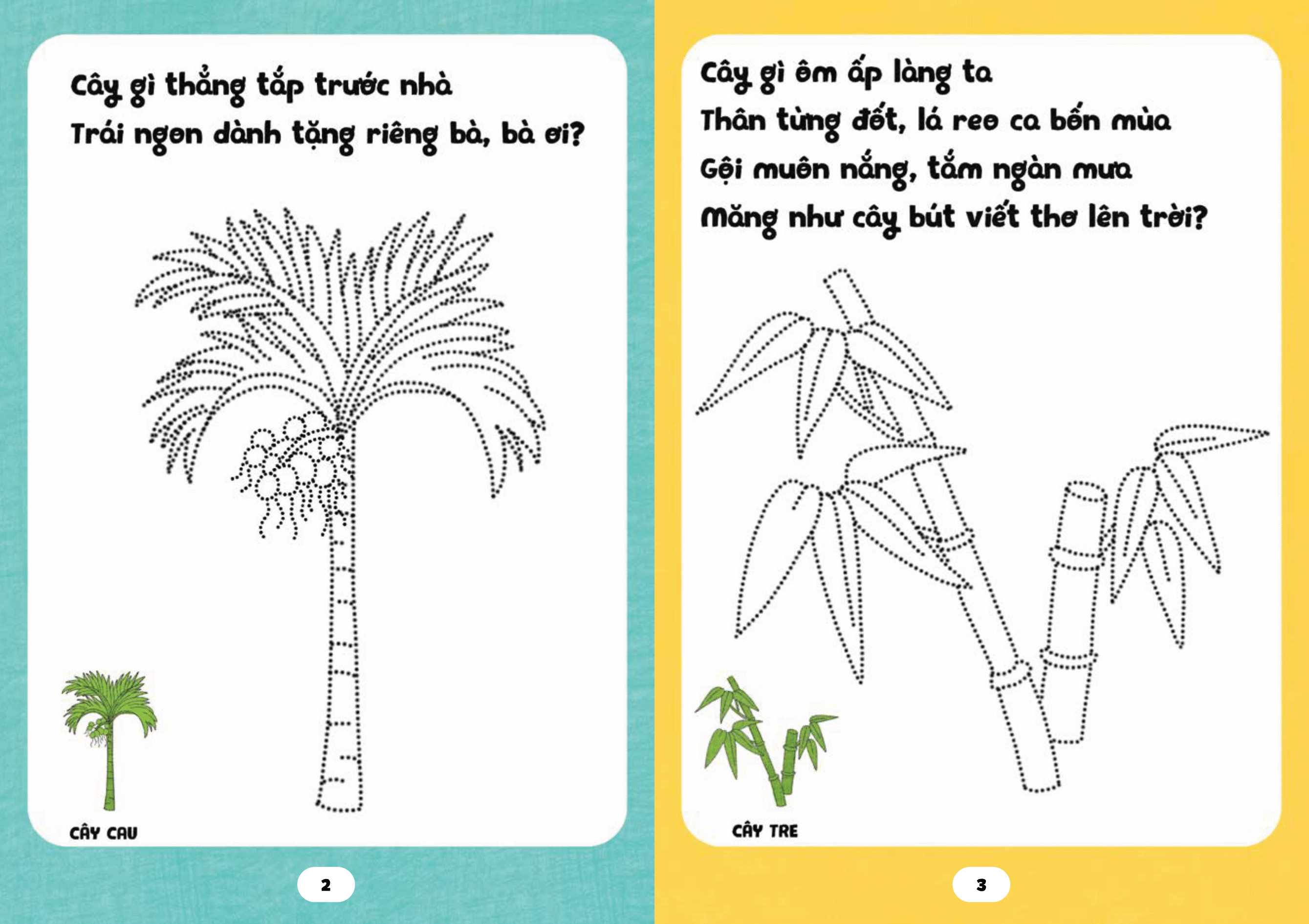 bé tập tô phát triển tư duy - câu đố về các loài cây