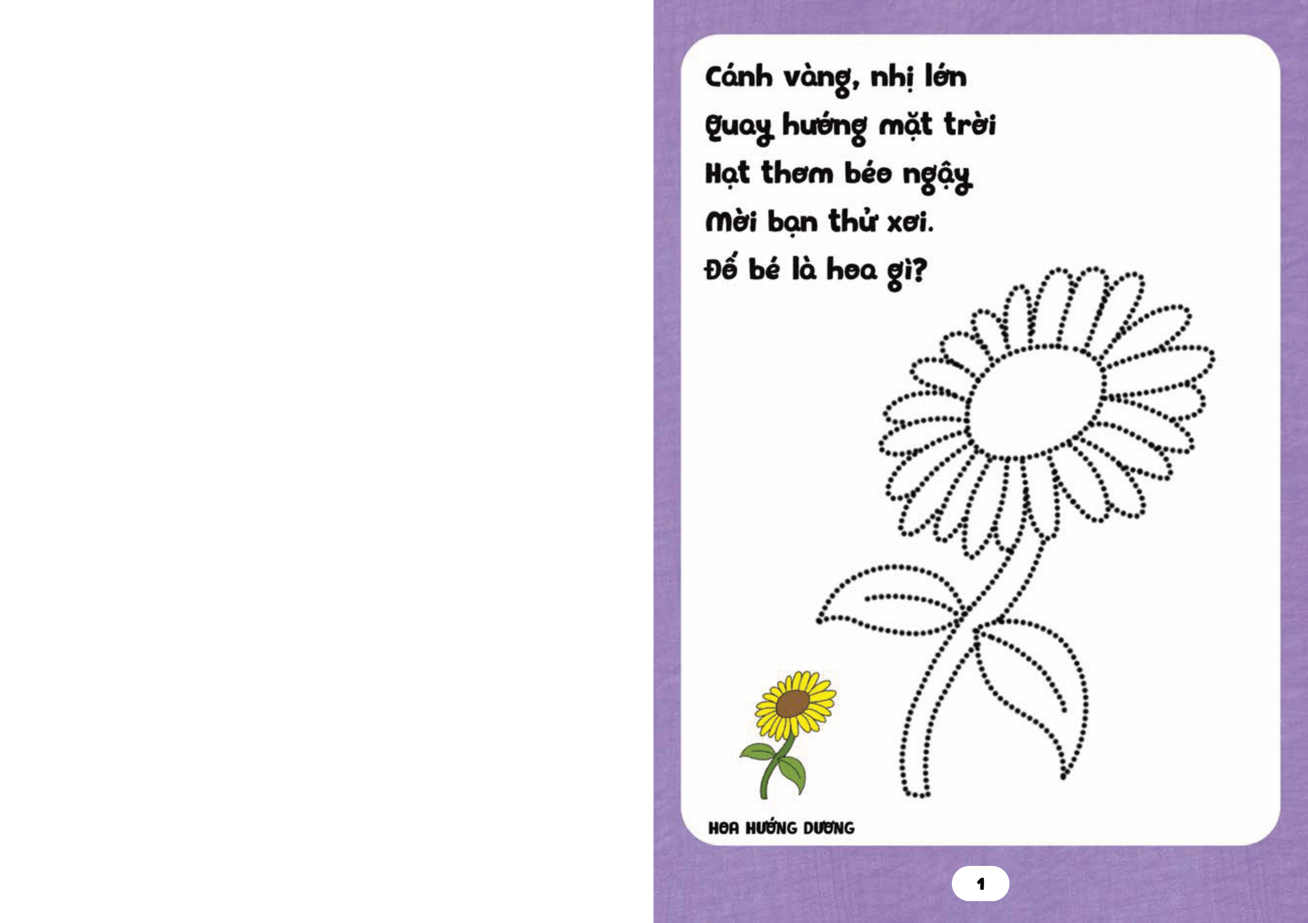 bé tập tô phát triển tư duy - câu đố về các loài hoa