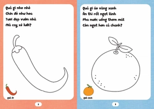 bé tập tô phát triển tư duy - câu đố về các loại quả