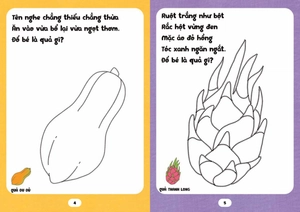 bé tập tô phát triển tư duy - câu đố về các loại quả