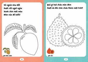 bé tập tô phát triển tư duy - câu đố về các loại quả