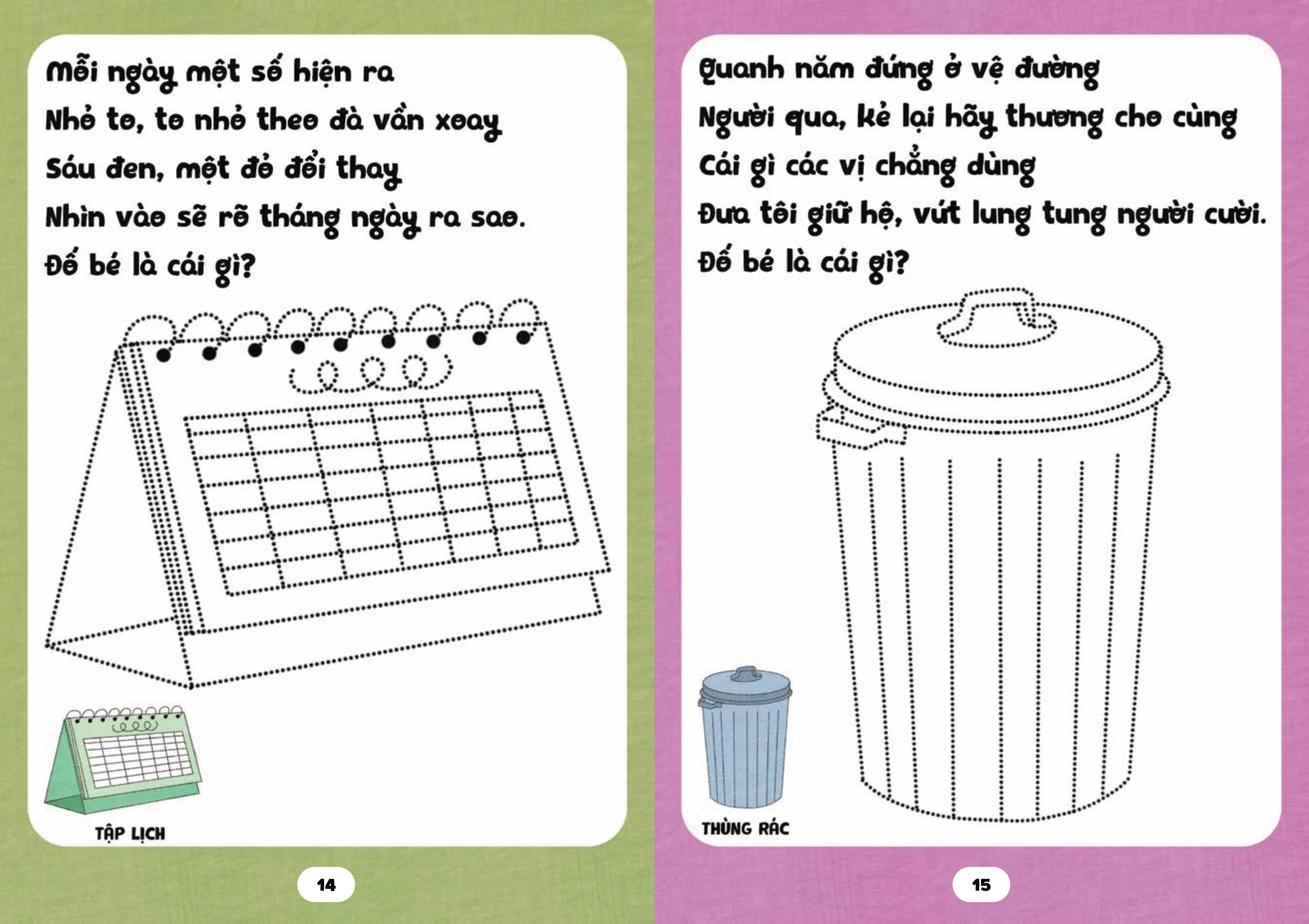 bé tập tô phát triển tư duy - câu đố về đồ vật