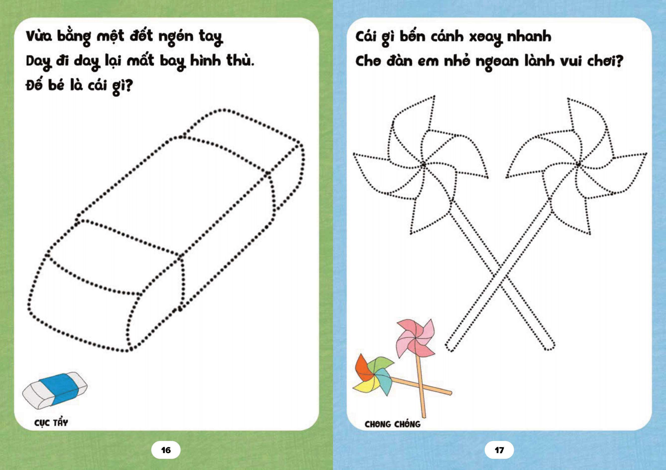 bé tập tô phát triển tư duy - câu đố về đồ vật