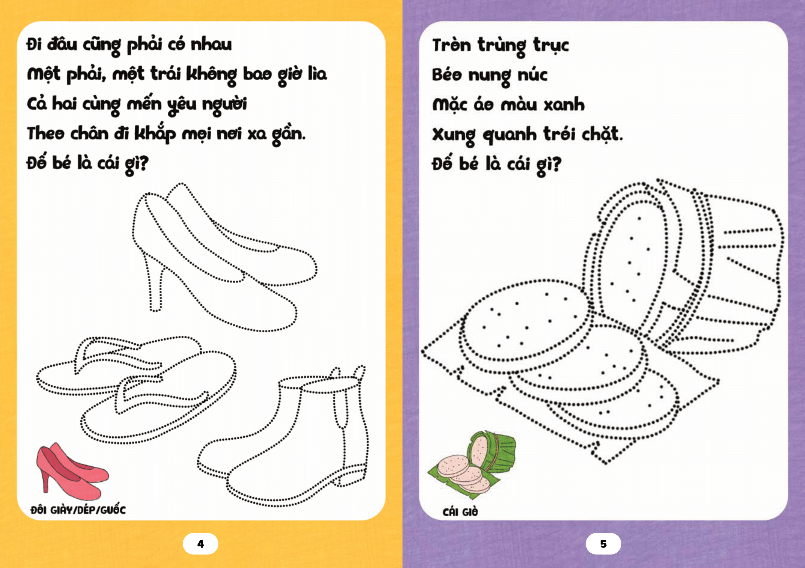 bé tập tô phát triển tư duy - câu đố về đồ vật