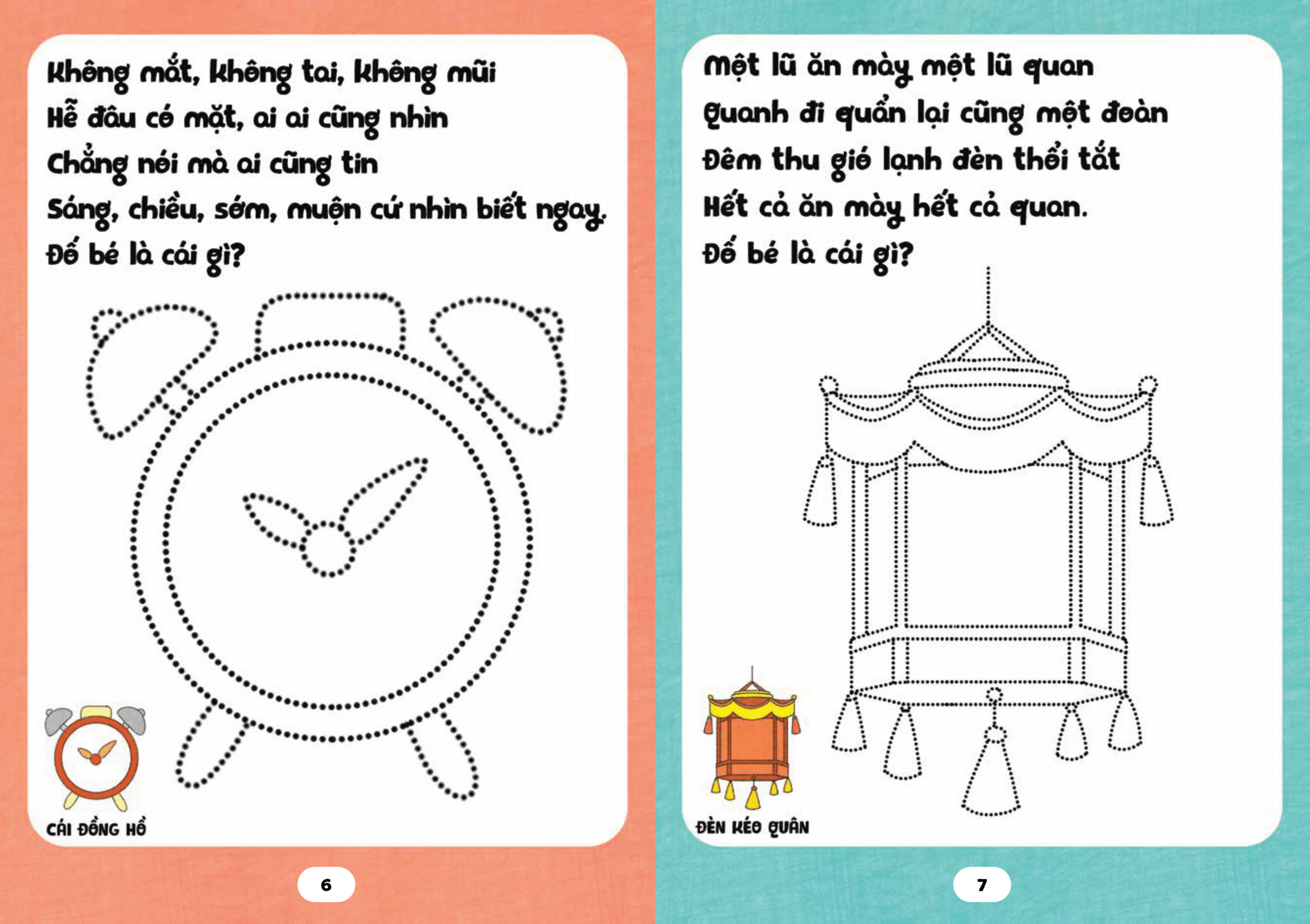 bé tập tô phát triển tư duy - câu đố về đồ vật