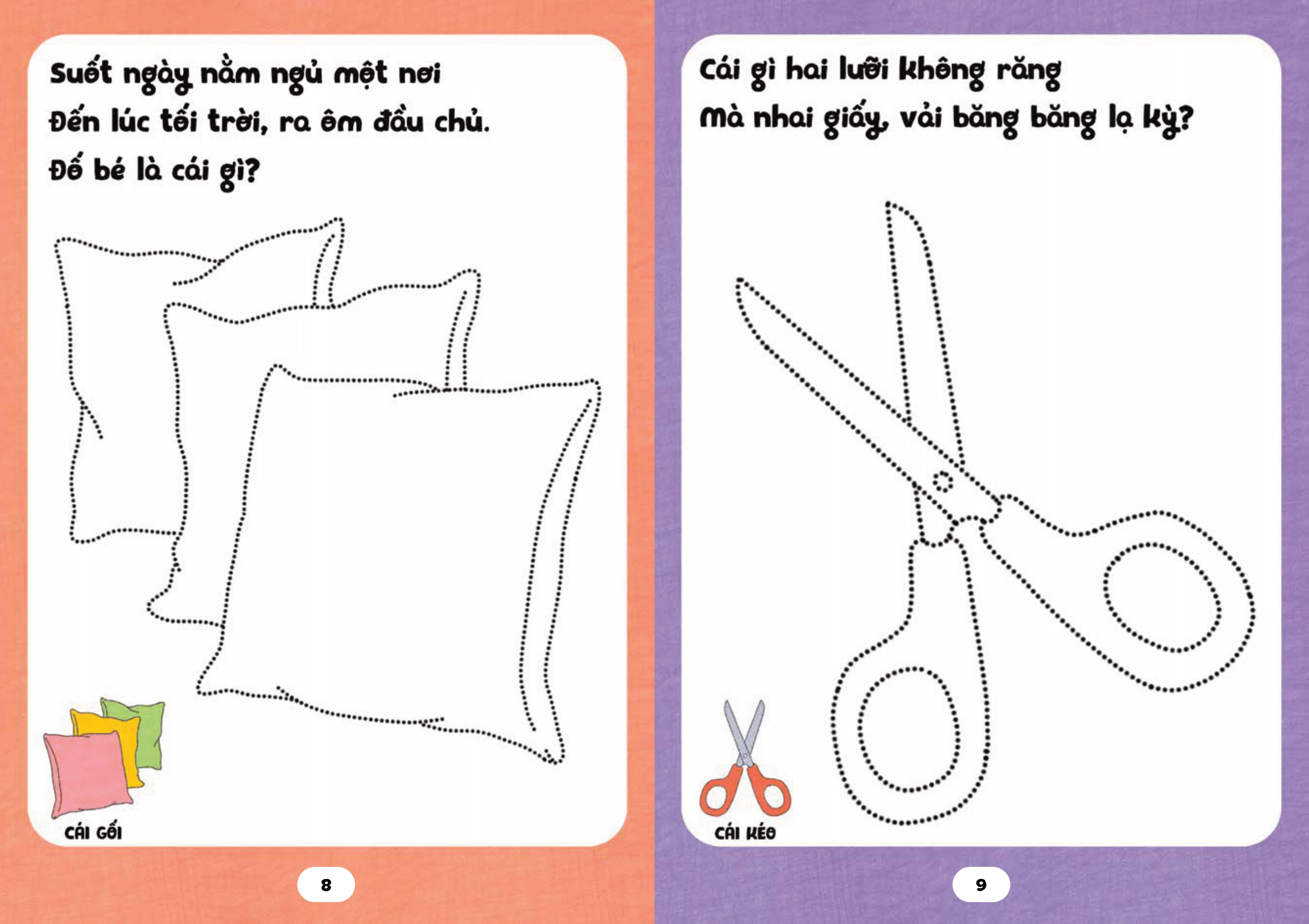 bé tập tô phát triển tư duy - câu đố về đồ vật