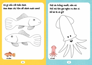 bé tập tô phát triển tư duy - câu đố về động vật dưới nước