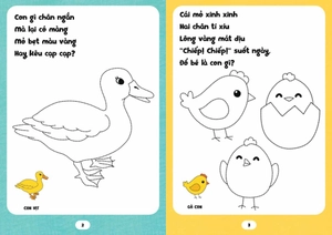 bé tập tô phát triển tư duy - câu đố về động vật trên cạn