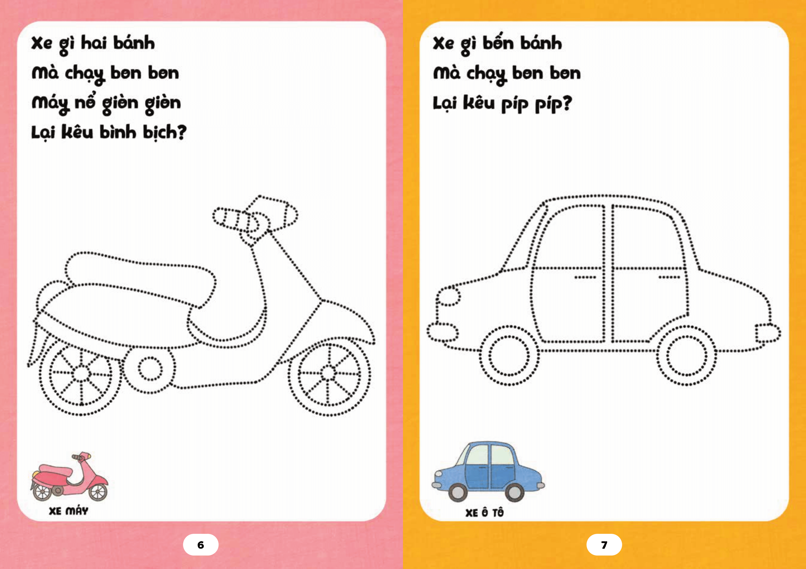 bé tập tô phát triển tư duy - câu đố về giao thông