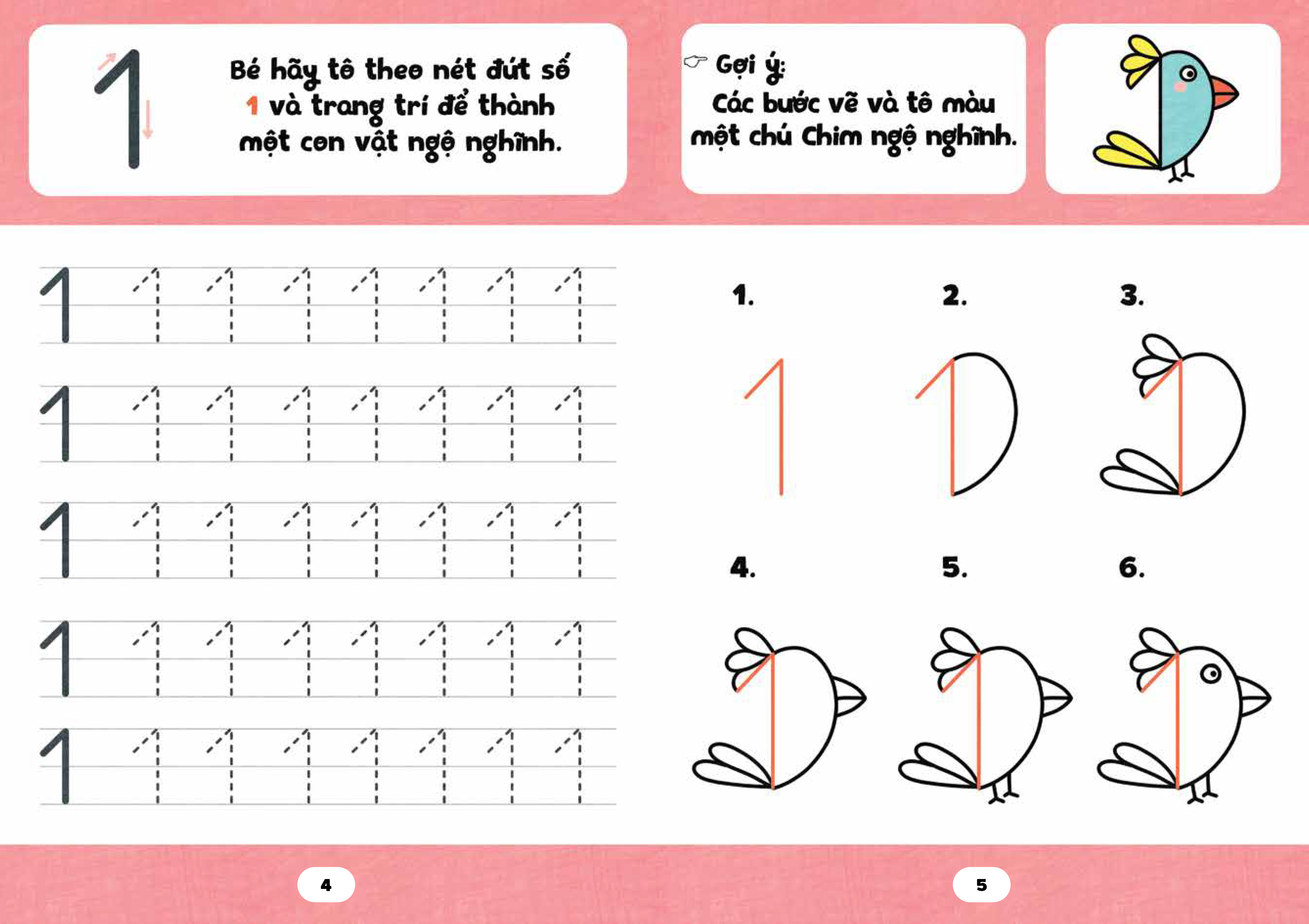 bé tập tô phát triển tư duy - thuộc số nhanh - vẽ tranh đẹp
