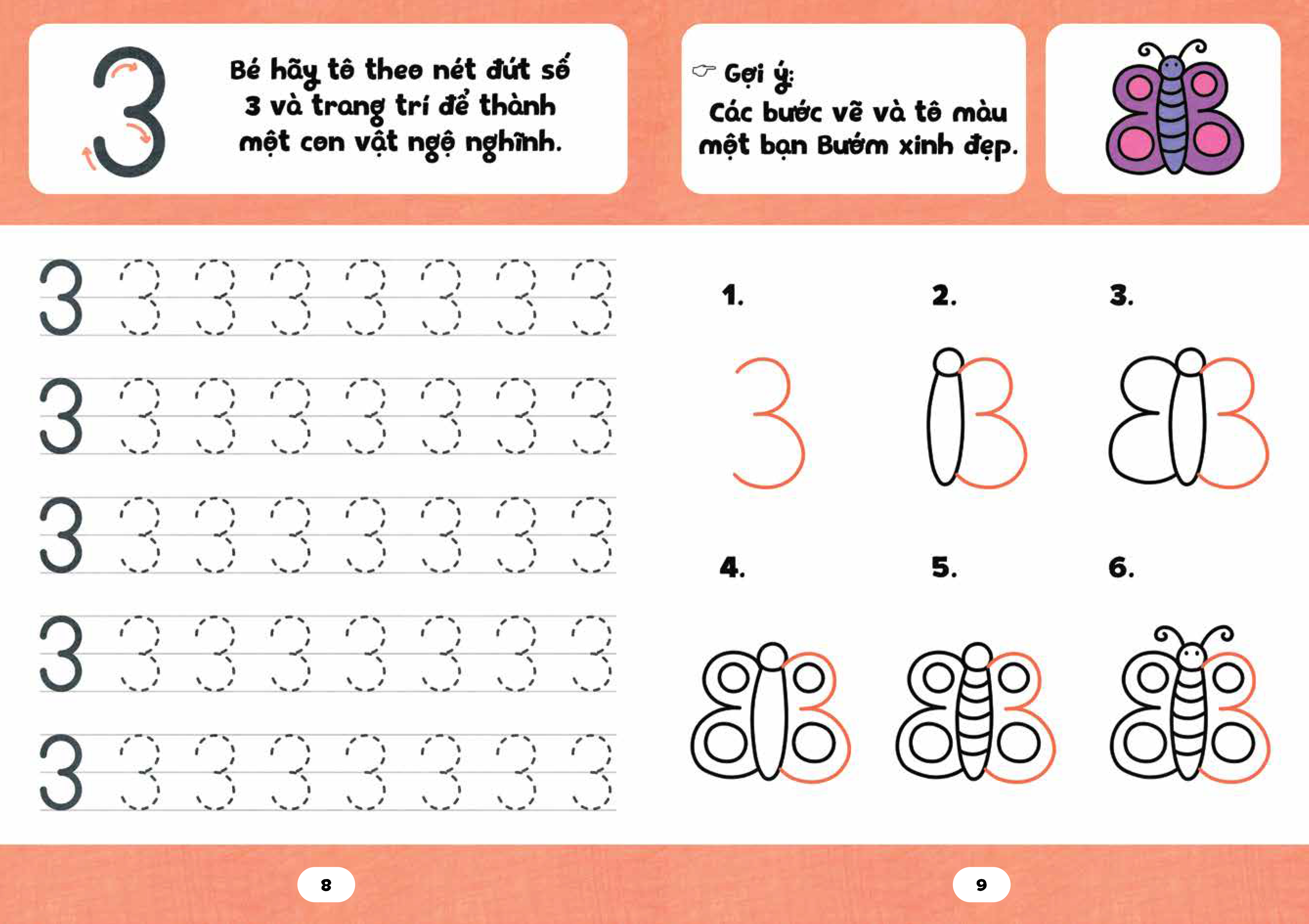 bé tập tô phát triển tư duy - thuộc số nhanh - vẽ tranh đẹp