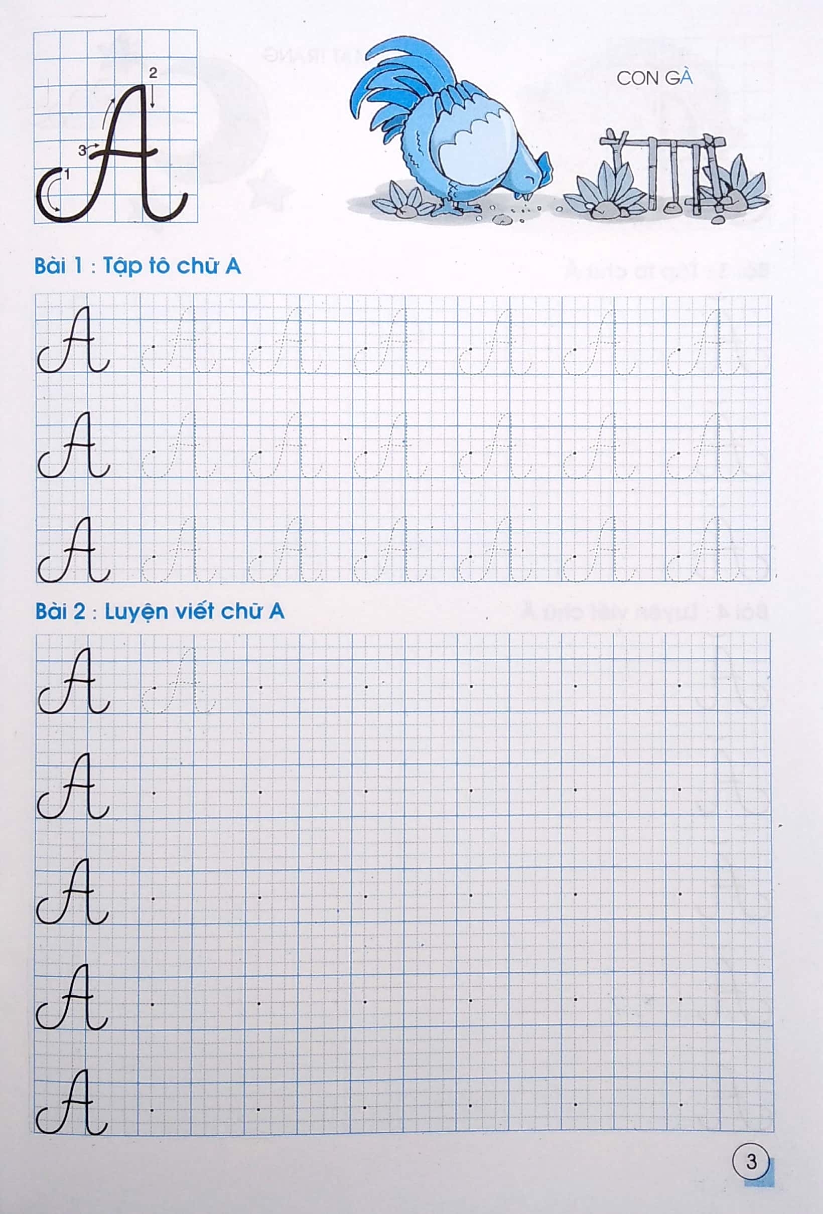 bé tập viết chữ - bé làm quen chữ hoa