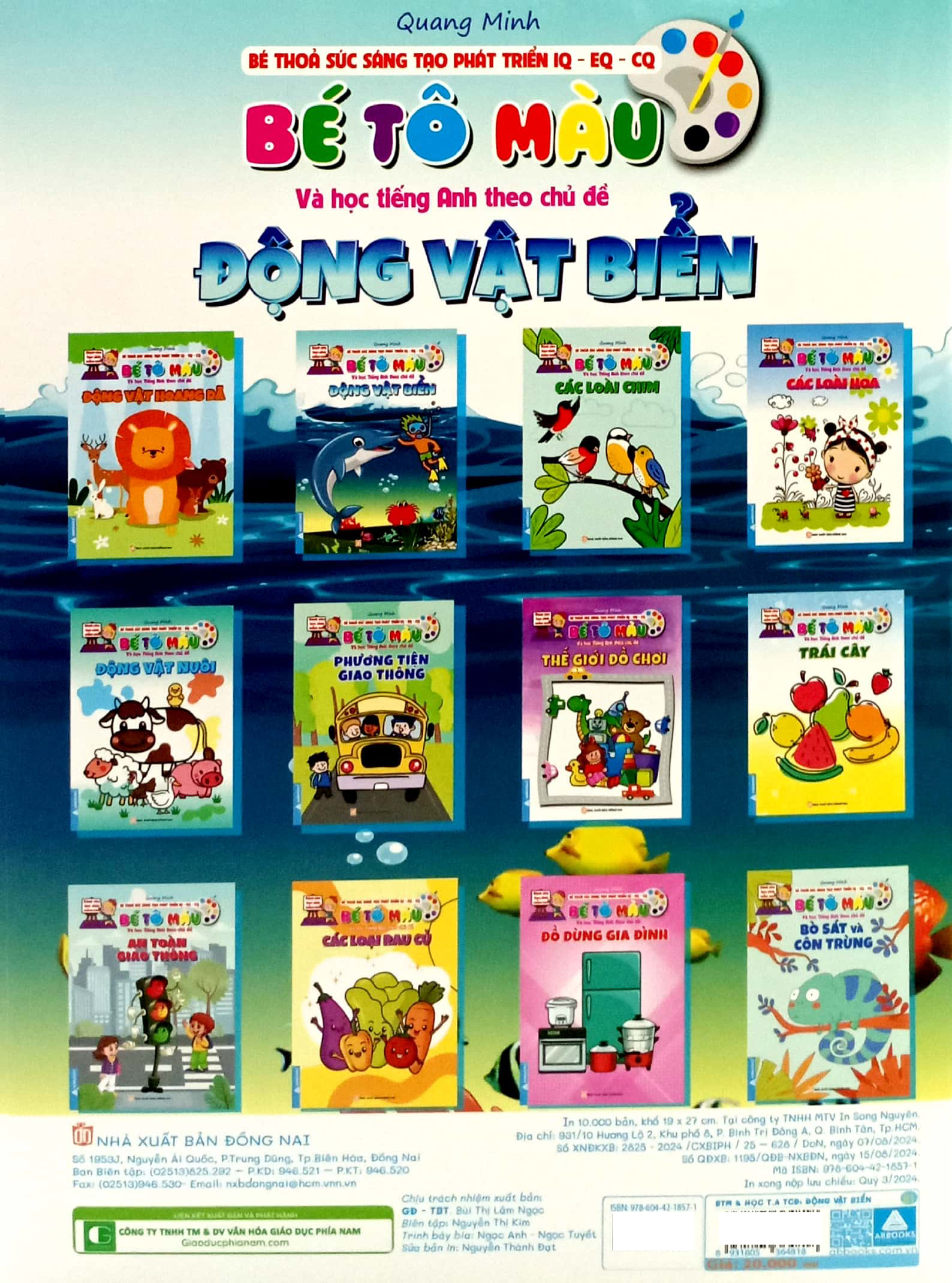 bé thỏa sức sáng tạo phát triển iq-eq-cq -bé tô màu và học tiếng anh theo chủ đề - động vật biển