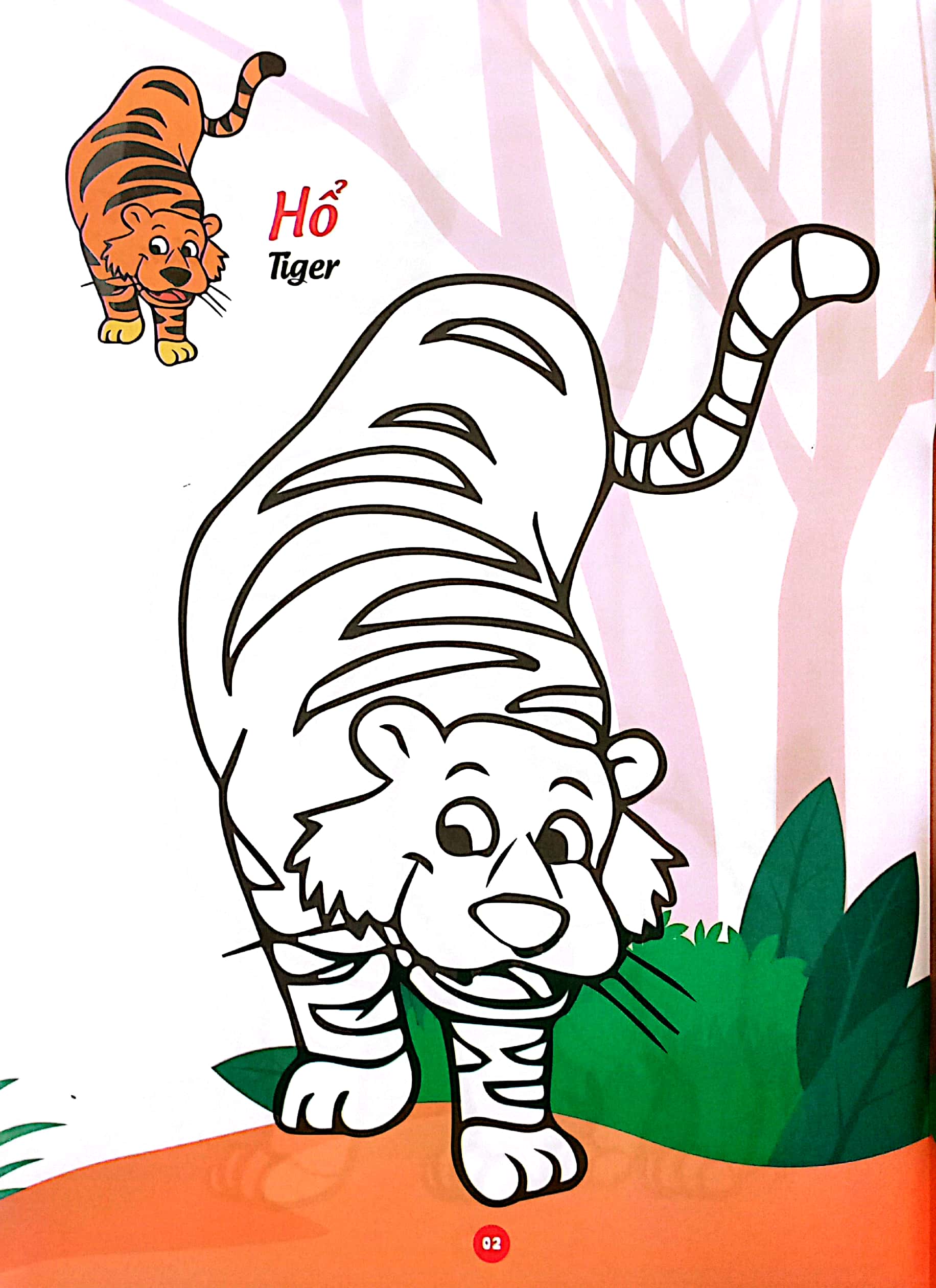 bé thỏa sức sáng tạo phát triển iq-eq-cq -bé tô màu và học tiếng anh theo chủ đề - động vật hoang dã