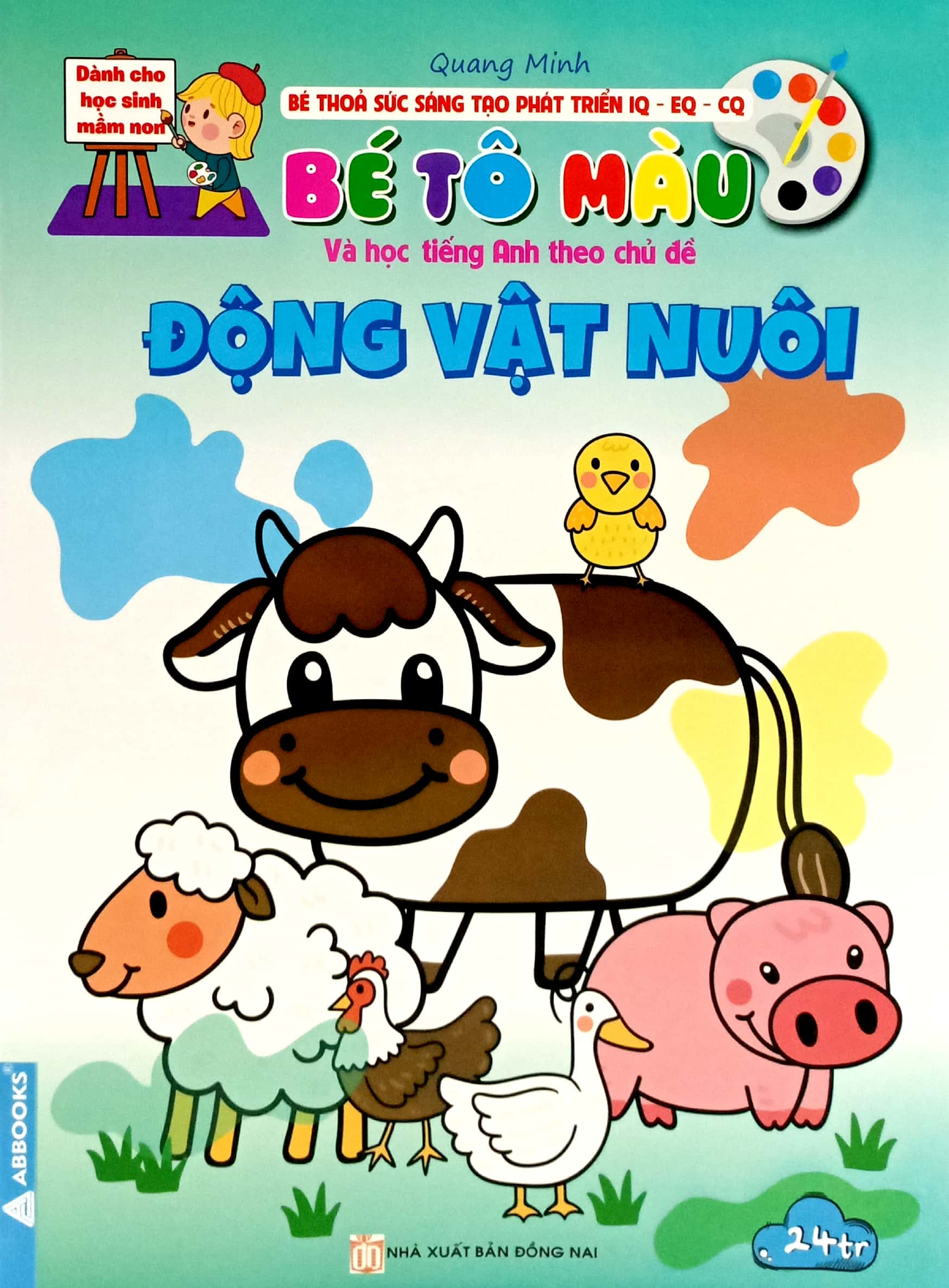 bé thỏa sức sáng tạo phát triển iq-eq-cq -bé tô màu và học tiếng anh theo chủ đề - động vật nuôi
