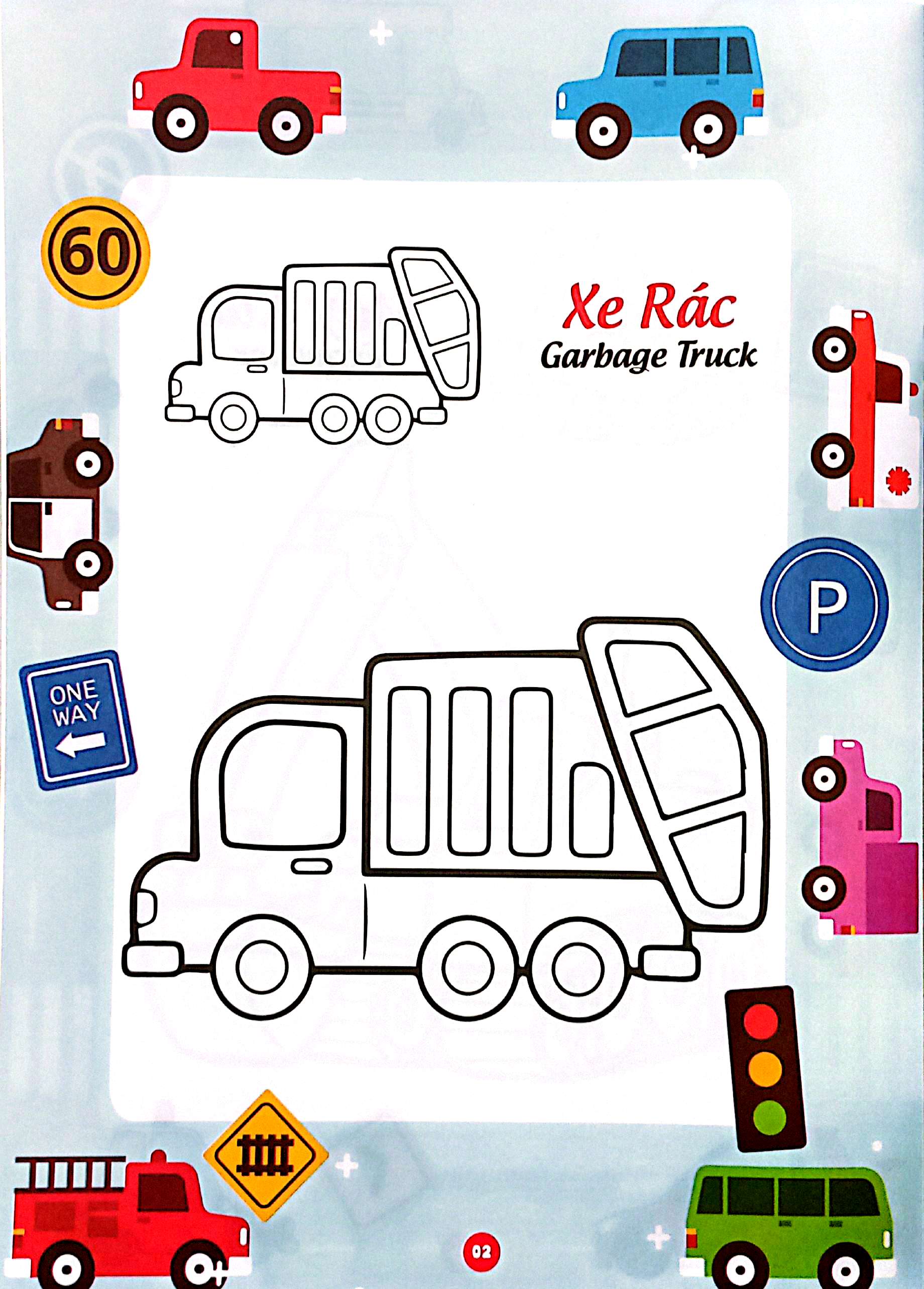 bé thỏa sức sáng tạo phát triển iq-eq-cq - bé tô màu và học tiếng anh theo chủ đề - phương tiện giao thông