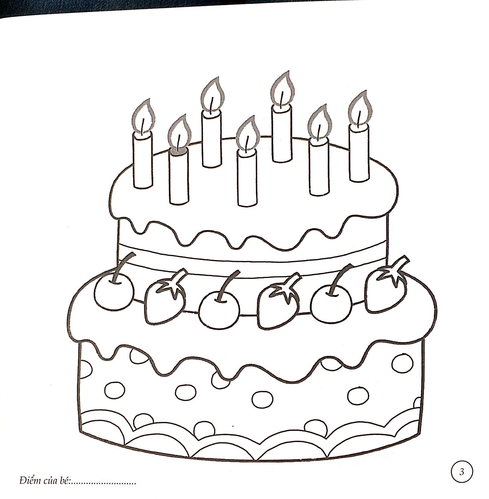 bé tô màu - bánh kem xinh xắn