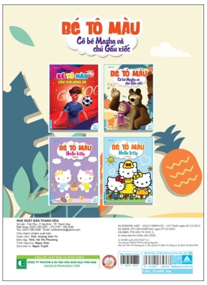 bé tô màu - cô bé masha và chú gấu xiếc