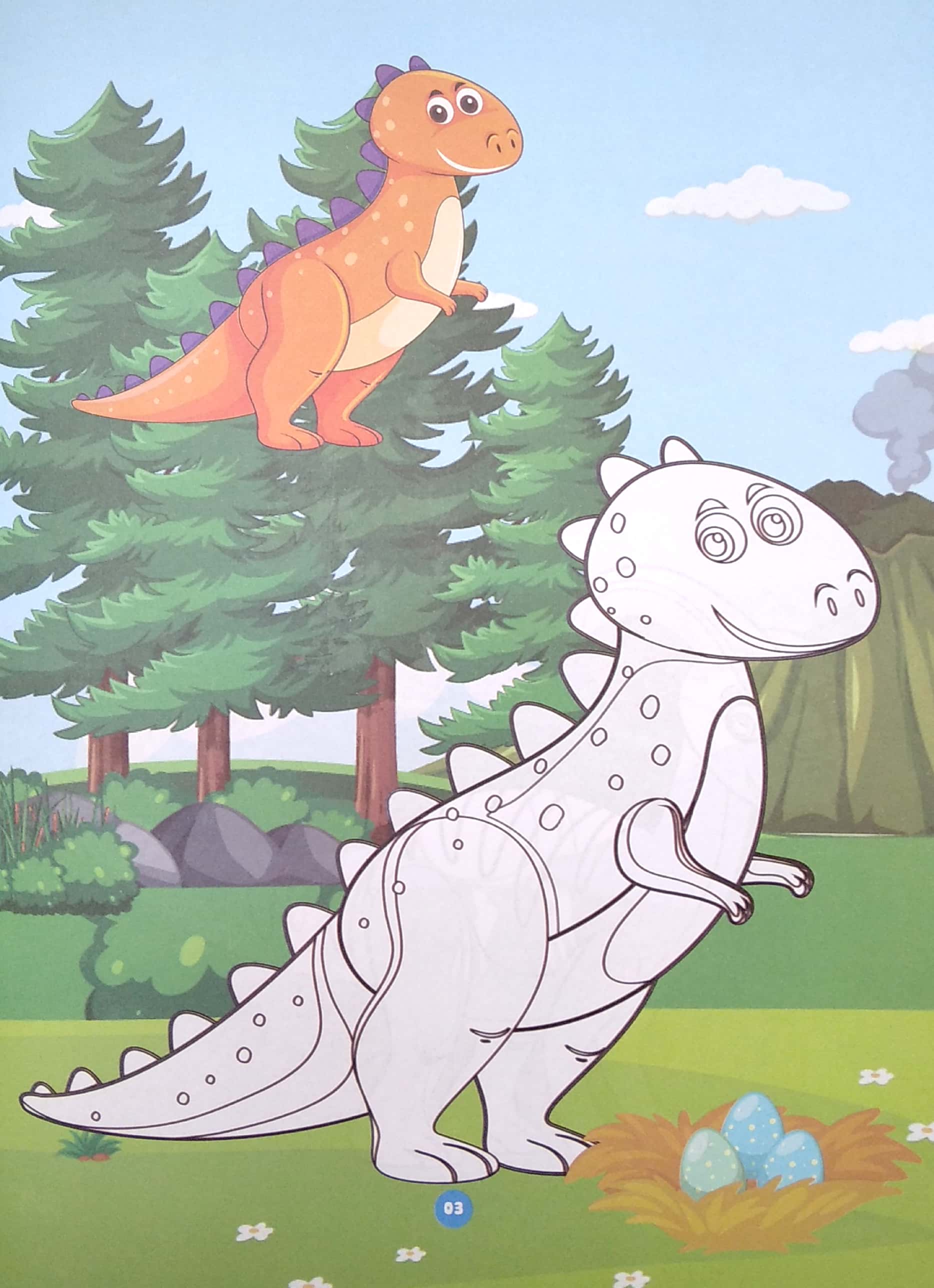 bé tô màu - dino party