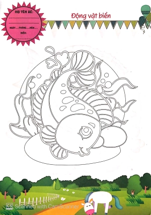 bé tô màu động vật biển
