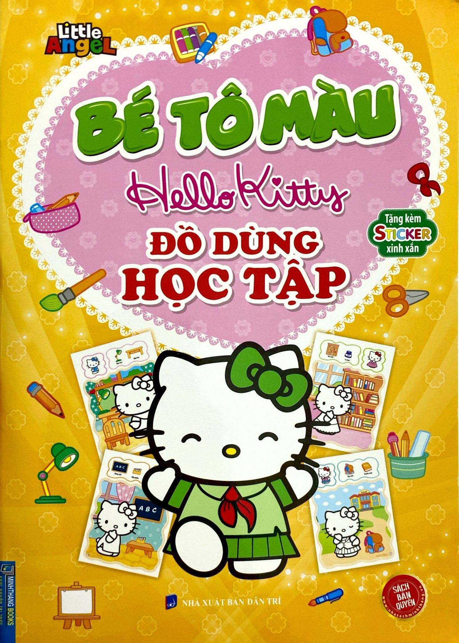 bé tô màu hello kitty - đồ dùng học tập
