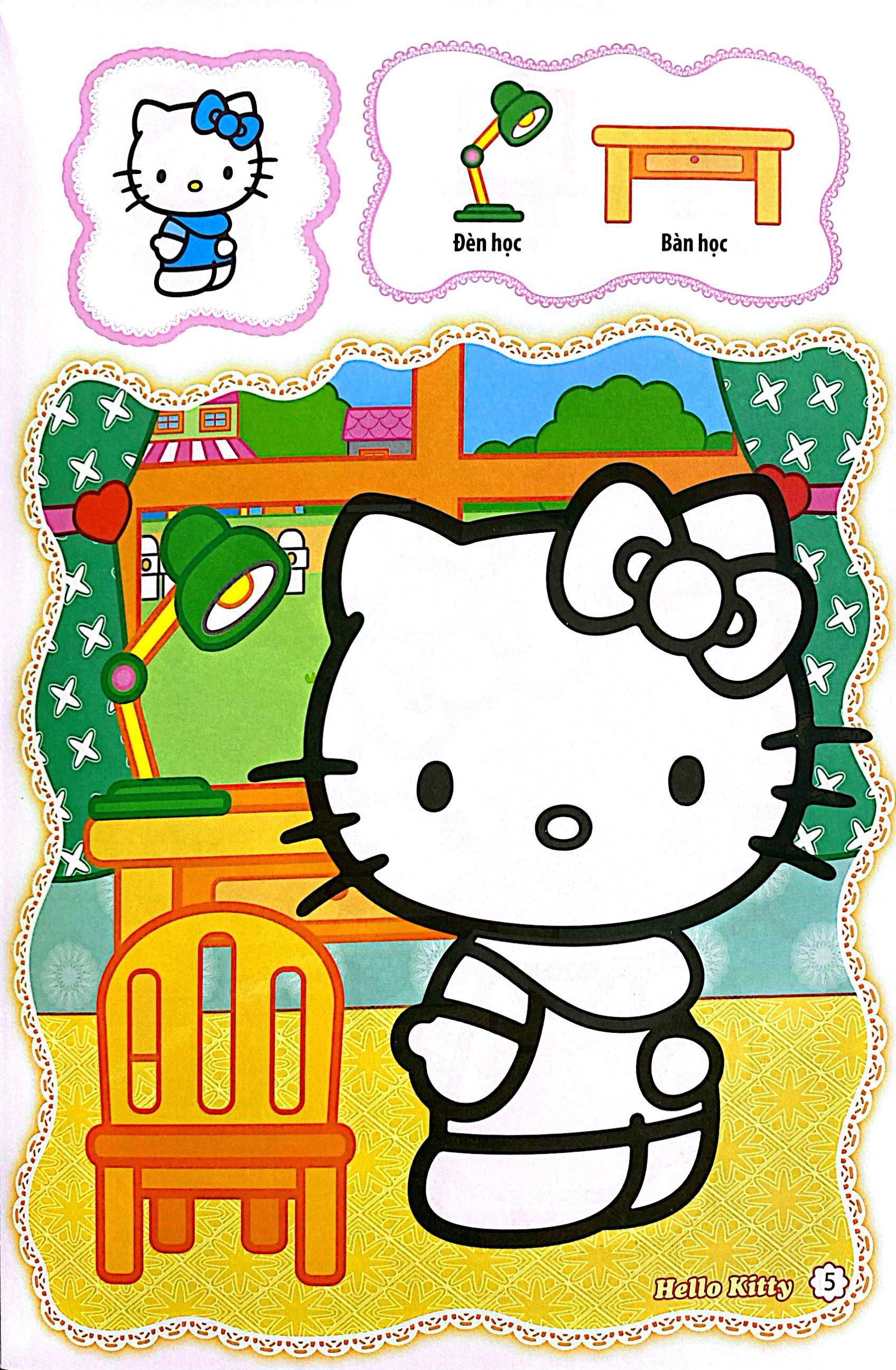 bé tô màu hello kitty - đồ dùng học tập